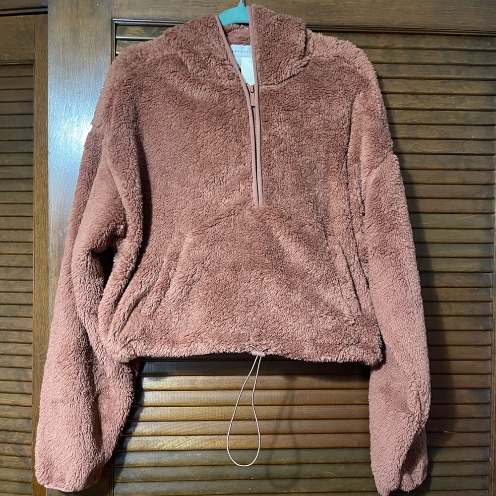 Aeropostale Brown Cowl Neck Sweater with Plush Texture